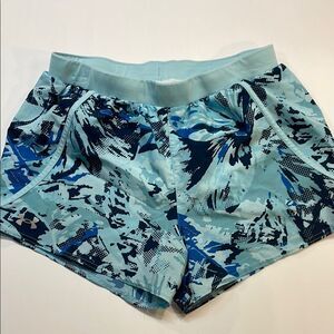 Under Armour Womens River Blue UA Flag-By 2.0 Lightweight Athletic Shorts Sz M